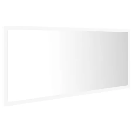  Oglindă de baie cu LED, alb, 100x8,5x37 cm, acril