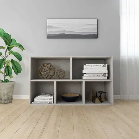  Bibliotecă/Dulap, gri beton, 50x25x80 cm, lemn prelucrat