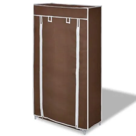 Dulap pantofi din material textil cu capac, maro, 58x28x 106 cm