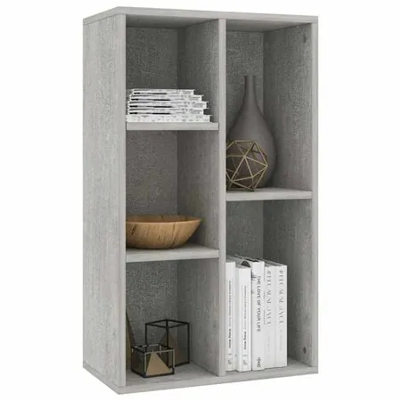  Bibliotecă/Dulap, gri beton, 50x25x80 cm, lemn prelucrat