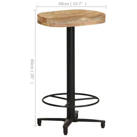  Scaune de bar, 2 buc., 66 cm, lemn masiv de mango