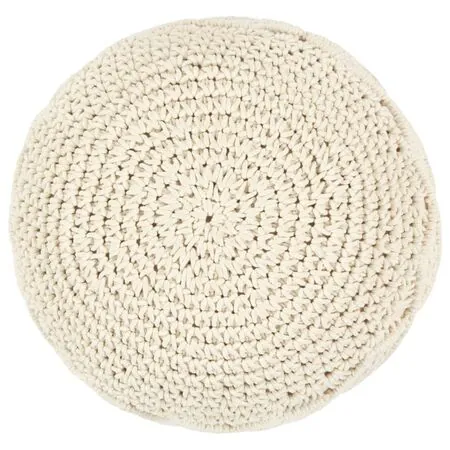  Taburet puf macrame lucrat manual, 45 x 30 cm, bumbac