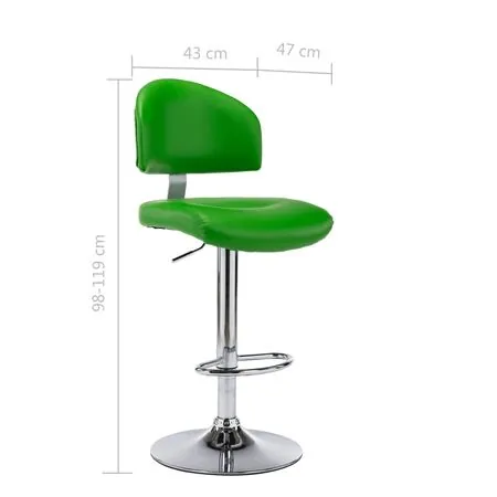  Scaun de bar, verde, piele ecologică