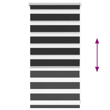 Jaluzea opacă tip zebră, 40 x 100 cm, negru