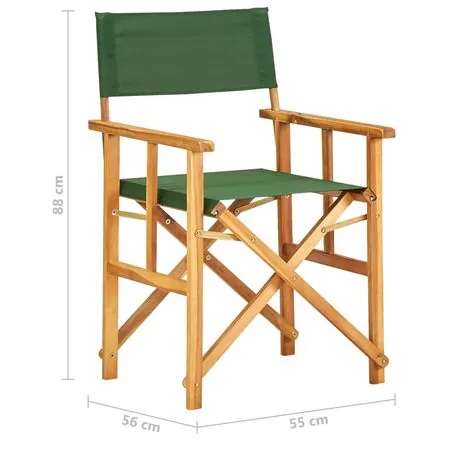  Scaun de regizor, verde, lemn masiv de acacia