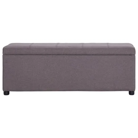  Bancă cu compartiment de depozitare gri taupe 116 cm, poliester