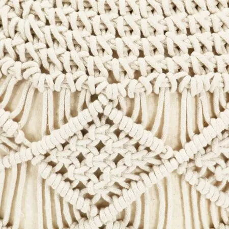  Taburet puf macrame lucrat manual, 45 x 30 cm, bumbac