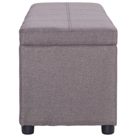  Bancă cu compartiment de depozitare gri taupe 116 cm, poliester