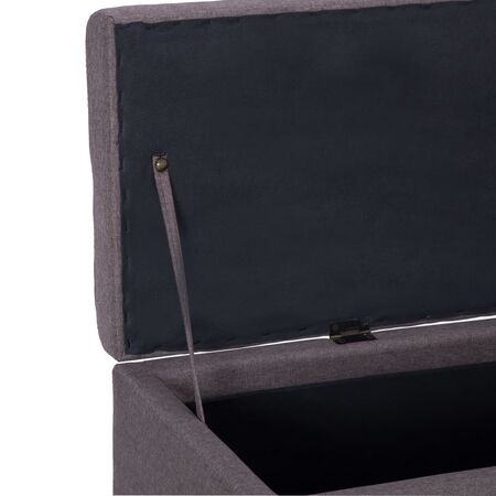  Bancă cu compartiment de depozitare gri taupe 116 cm, poliester