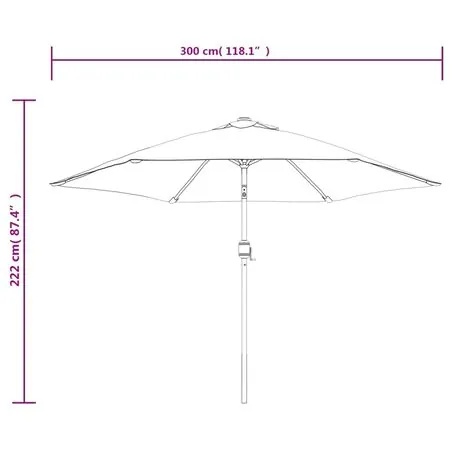  Umbrelă de soare, alb nisipiu, 3 m, stâlp din oțel