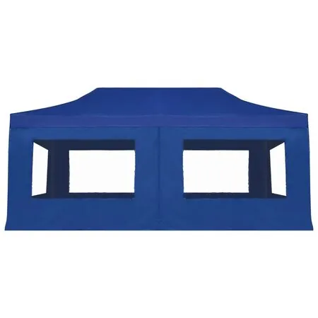  Cort de petrecere pliabil cu pereți, albastru, 6x3 m, aluminiu