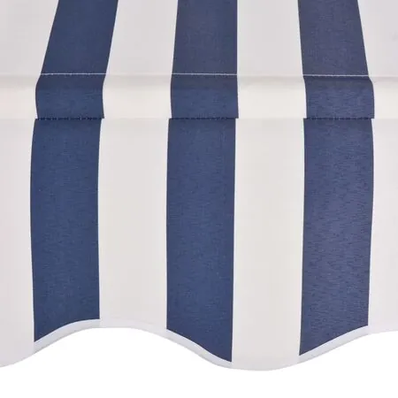  Copertină retractabilă manual, dungi albastru și alb, 200 cm