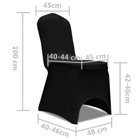  Husă de scaun elastică, 50 buc., negru