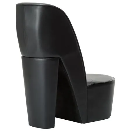  Scaun, design toc înalt, negru, piele ecologică