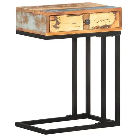  Masă laterală formă U, 45 x 30 x 61 cm, lemn masiv reciclat
