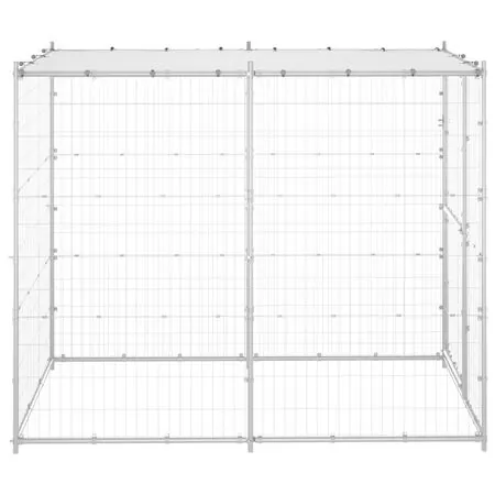  Padoc câini de exterior cu acoperiș 110x220x180 cm oțel zincat