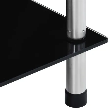  Raft cu 5 niveluri, negru, 40 x 40 x 130 cm, sticlă securizată
