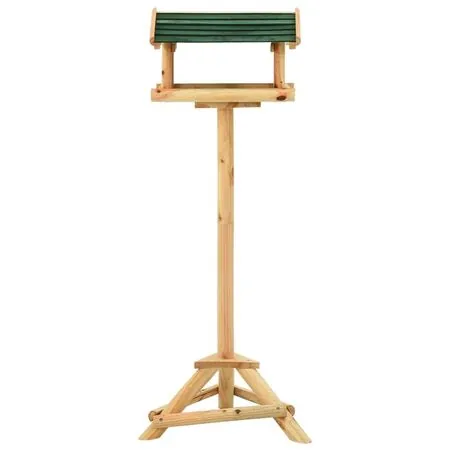  Hrănitor pentru păsări cu stativ, 37x28x100 cm, lemn masiv brad