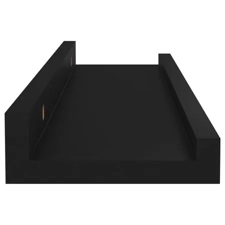  Rafturi de perete, 4 buc., negru, 40x9x3 cm