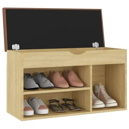  Pantofar cu pernă, stejar sonoma, 80x30x47 cm, lemn prelucrat