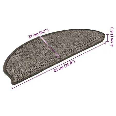  Covorașe autoadezive de scări 15 buc. maro bej 65x21x4cm sisal