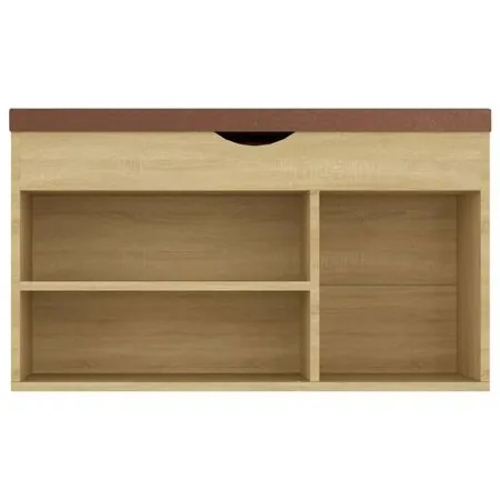  Pantofar cu pernă, stejar sonoma, 80x30x47 cm, lemn prelucrat