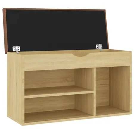  Pantofar cu pernă, stejar sonoma, 80x30x47 cm, lemn prelucrat