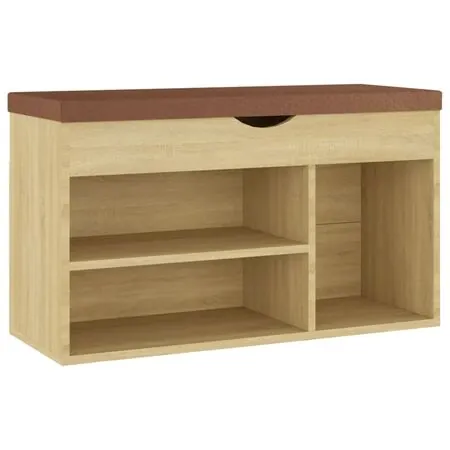  Pantofar cu pernă, stejar sonoma, 80x30x47 cm, lemn prelucrat