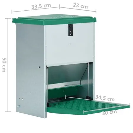  Dozator automat de hrană pentru păsări de curte cu banda 12 kg