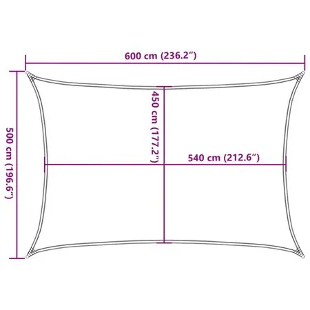  Pânză parasolar, antracit, 5x6 m, HDPE, 160 g/m²