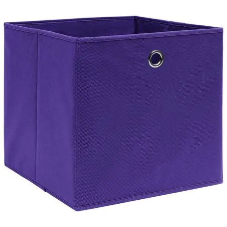  Cutii de depozitare 4 buc. violet, 28x28x28 cm, textil nețesut