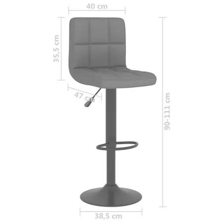  Scaune de bar, 2 buc., gri închis, material textil