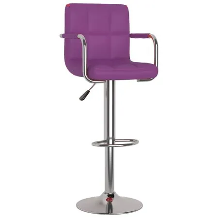  Scaune de bar, 2 buc., violet, piele ecologică