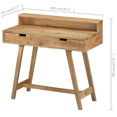  Birou, 100x45x90 cm, lemn de mango nefinisat