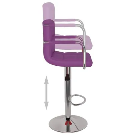  Scaune de bar, 2 buc., violet, piele ecologică