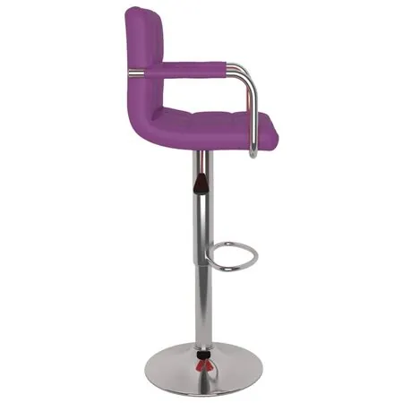  Scaune de bar, 2 buc., violet, piele ecologică