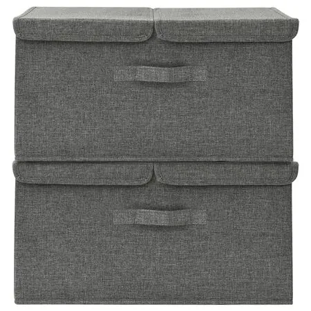  Cutii de depozitare 2 buc. antracit 50x30x25 cm material textil