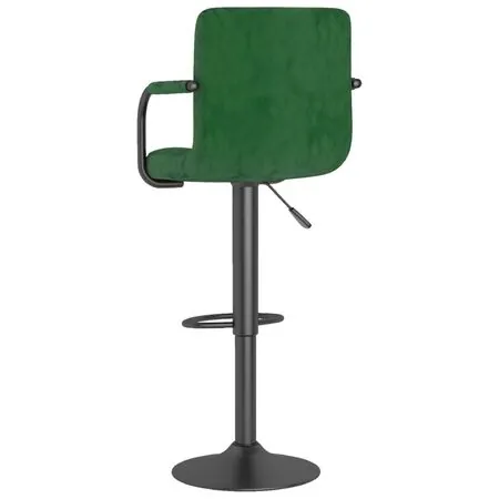  Scaune de bar, 2 buc., verde închis, catifea
