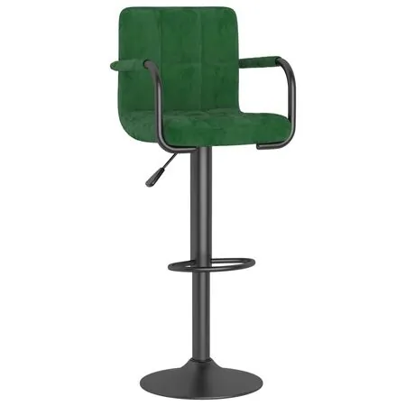  Scaune de bar, 2 buc., verde închis, catifea
