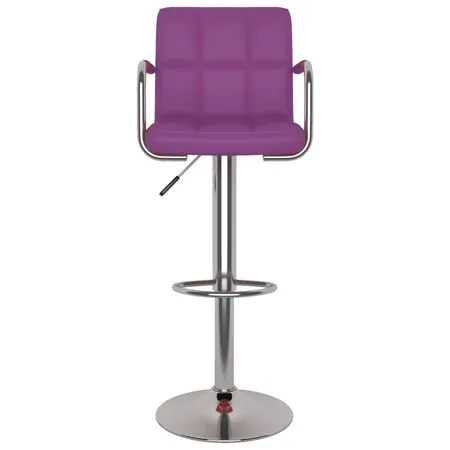  Scaune de bar, 2 buc., violet, piele ecologică