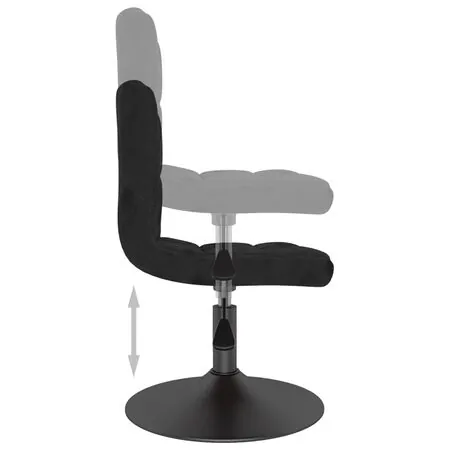  Scaune de bucătărie pivotante, 2 buc., negru, catifea
