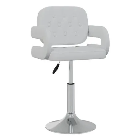  Scaune de bucătărie pivotante, 2 buc., alb, piele artificială