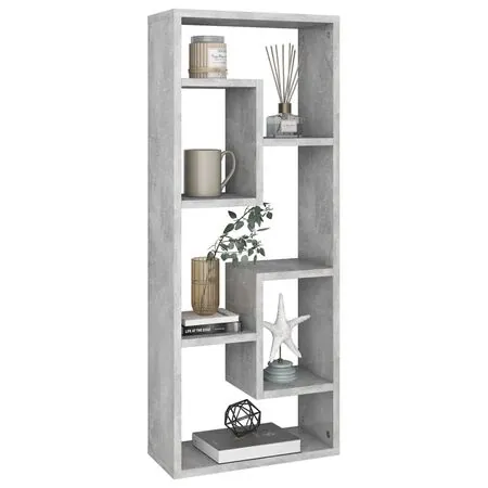  Raft de perete, gri beton, 36x16x90 cm, lemn prelucrat