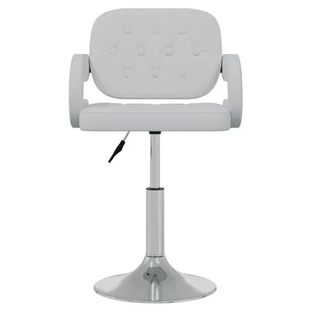  Scaune de bucătărie pivotante, 2 buc., alb, piele artificială