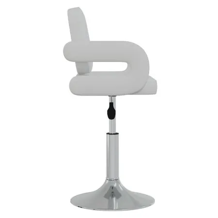  Scaune de bucătărie pivotante, 2 buc., alb, piele artificială