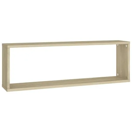  Rafturi de perete cub, 2 buc., stejar sonoma, 80x15x26,5 cm PAL