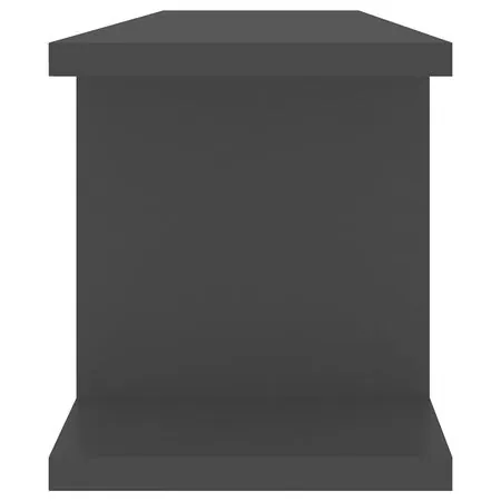  Rafturi de perete, 2 buc., negru, 75x18x20 cm, lemn