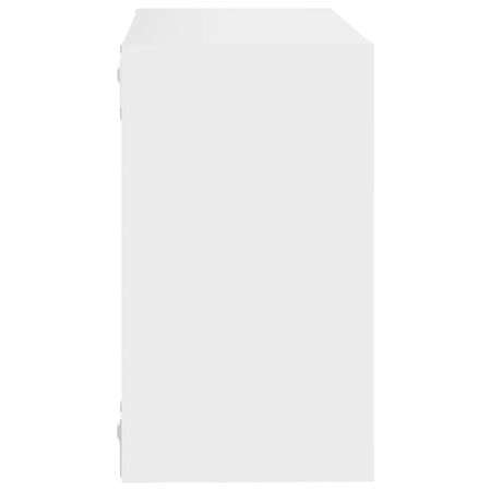  Rafturi de perete cub, 2 buc., alb, 26x15x26 cm