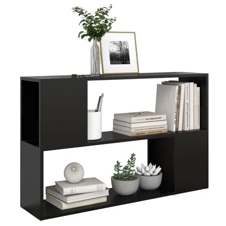  Bibliotecă, negru, 100x24x63 cm, PAL