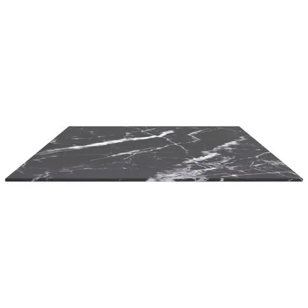  Blat masă negru 120x65 cm 8mm sticlă securizată design marmură